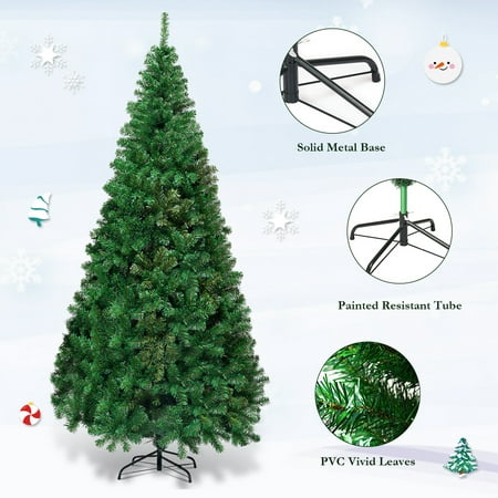 Noël arbre de Noël Vert 5-6-7FT pin métal stand Conseils Artificielle Arbre decor